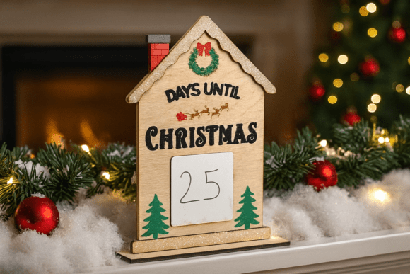 Download Laser Cut Christmas Countdown Sign SVG - Christmas Collection