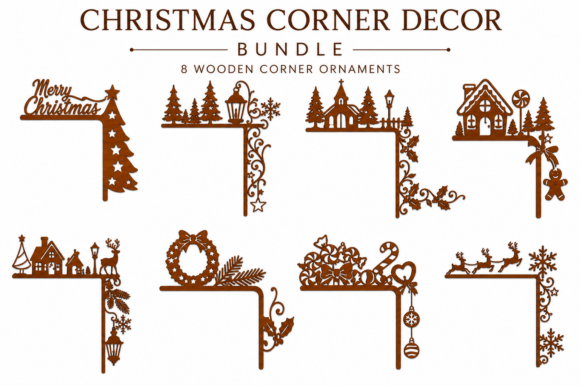 Download Christmas Door Corner SVG Laser Cut Set - Christmas Collection