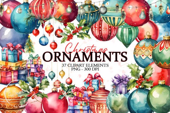 Download Watercolor Colorful Christmas Decoration - Christmas Collection