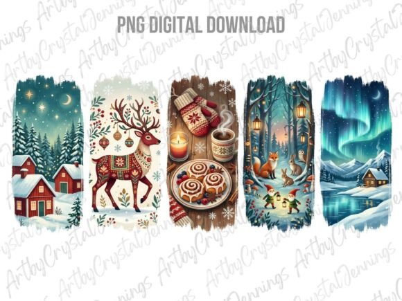Download Folk Art Winter Christmas Brushstroke - Christmas Collection