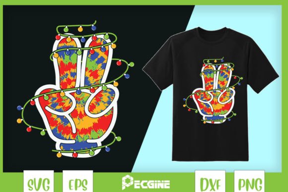 Download PEACE SIGN Hand Tie Dye Hippie Christmas - Christmas Collection