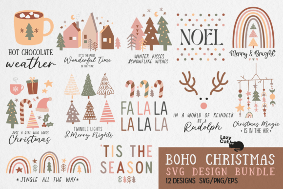 Download Boho Christmas SVG PNG Bundle - Christmas Collection