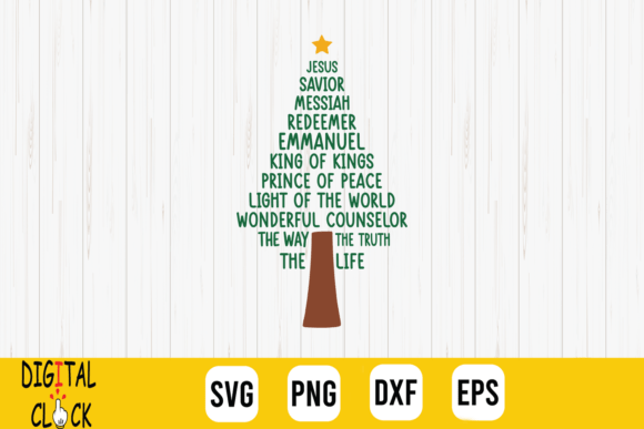 Download Jesus Names Christmas Tree Religious SVG - Christmas Collection