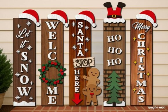 Download Christmas Porch Sign Laser Cut Bundle - Christmas Collection