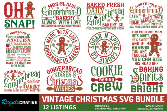 Download Vintage Christmas Svg Bundle - Christmas Collection