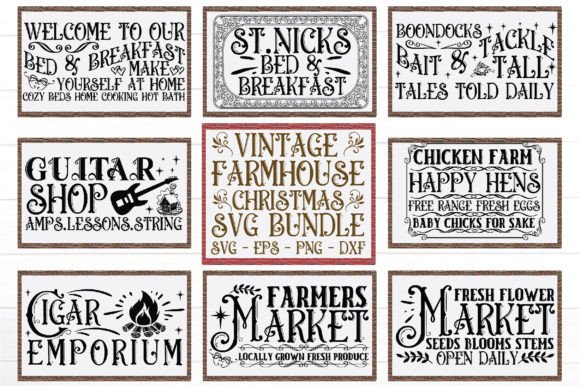 Download Vintage Farmhouse Christmas Svg Bundle - Christmas Collection