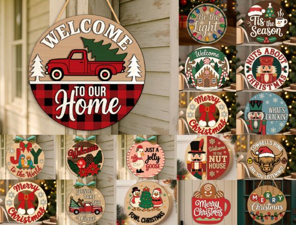 Download Bundle Christmas Door Sign Cute Xmas Svg - Christmas Collection
