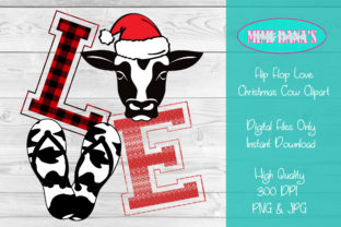 Download Flip Flop Love Christmas Cow Clipart - Christmas Collection