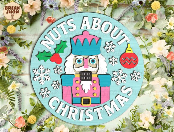 Download Nuts About Christmas Round Sign SVG - Christmas Collection