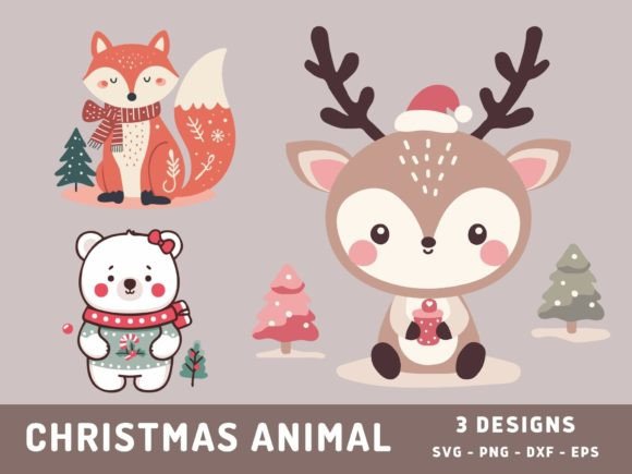 Download Christmas Animal Svg, Winter Doodle Png - Christmas Collection