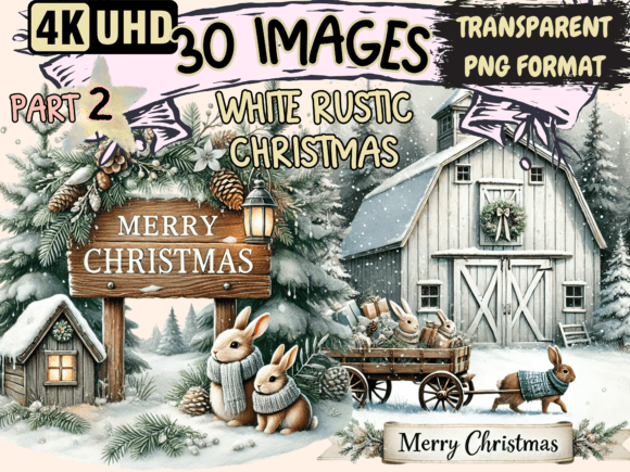 Download White Rustic Christmas Clipart P2 - Christmas Collection