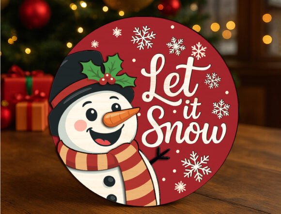Download Let It Snow Snowman Christmas Door SVG - Christmas Collection