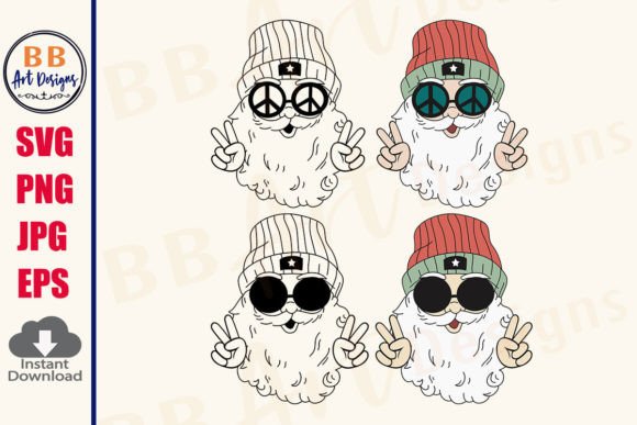 Download Groovy Santa Claus SVG, Hippie Christmas - Christmas Collection