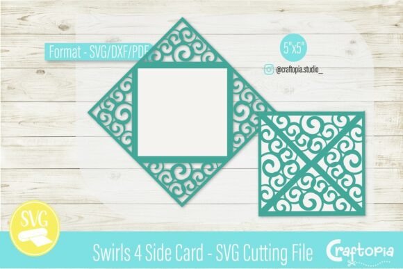 Download Swirls 4 Side Card – SVG Cutting File - Cutting file Collection