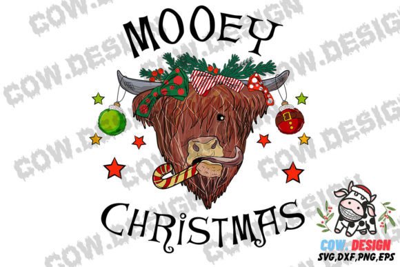 Download Retro Mooey Christmas Highland Cow SVG - Christmas Collection