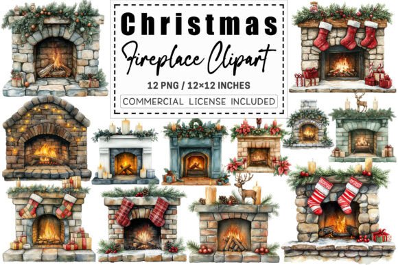 Download Christmas Fireplace Clipart. - Christmas Collection