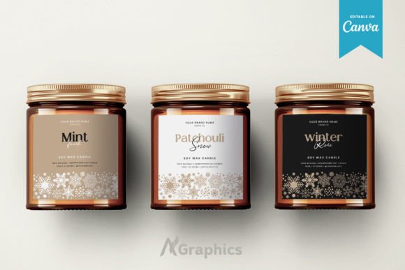 Download Winter Christmas Candle Label Template - Christmas Collection