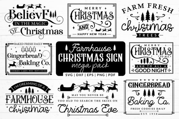 Download Farmhouse Christmas Sign SVG Mega Pack - Christmas Collection