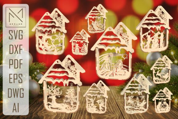 Download Christmas House Ornament SVG Bundle - Christmas Collection