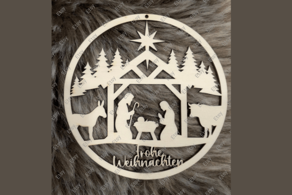 Download Laser Cut Nativity Christmas Star Ornament - Christmas Collection