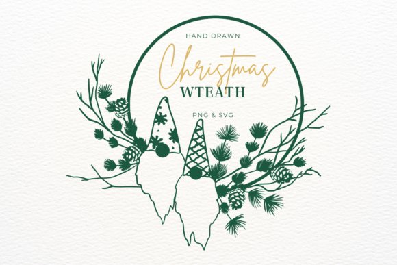 Download Hand Drawn Christmas Wreath SVG &amp; PNG - Christmas Collection