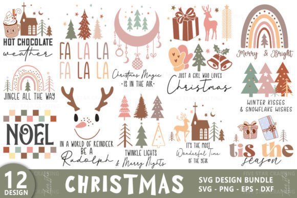 Download Boho Christmas SVG PNG Bundle - Christmas Collection