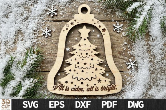 Download All is Calm Christmas Bell Ornament - Christmas Collection