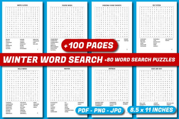 Download + 80 WINTER &amp; CHRISTMAS WORD SEARCH - Christmas Collection
