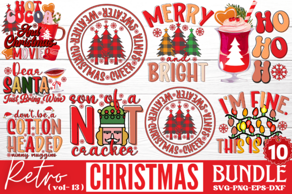 Download Retro Christmas SVG Bundle - Christmas Collection