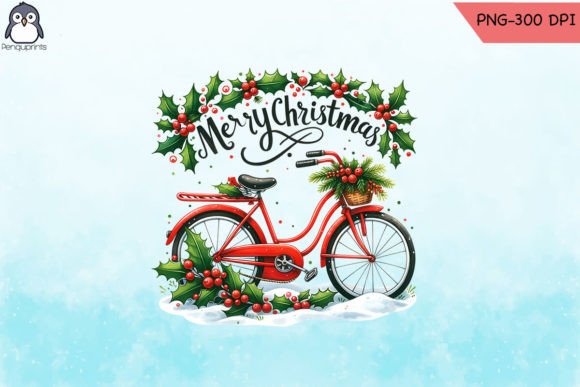 Download Pink Bicycle Christmas Wreath - Christmas Collection