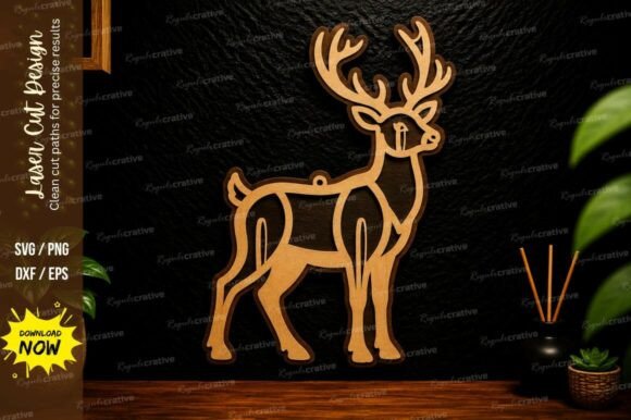 Download Christmas Reindeer Laser Cut SVG Design - Christmas Collection