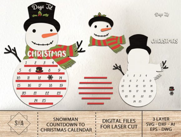Download Christmas Calendar Laser Cutting File - Cutting file Collection