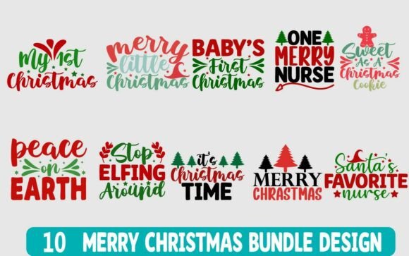 Download Merry Christmas SVG Bundle Design - Christmas Collection