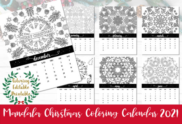 Download Mandala Christmas Coloring Calendar 2021 - Christmas Collection