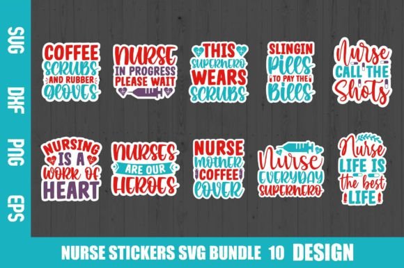 Download Nurse Stickers SVG Bundle - Stickers svg Collection