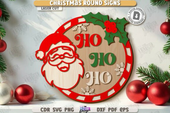 Download Christmas Round Sign Laser Cut | Winter - Christmas Collection