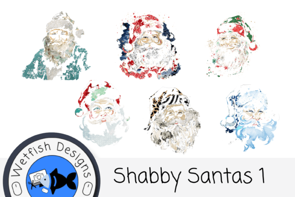 Download 6 Shabby Santas for Christmas Crafts - Christmas Collection