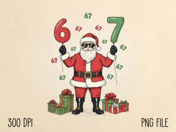 Download Christmas Santa Six Seven Viral Meme PNG - Christmas Collection