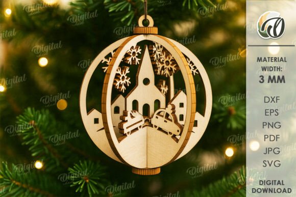 Download 3D Christmas Ornament Laser Cut - Christmas Collection