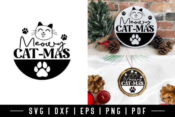 Download Meowy Catmas, Pet Christmas Ornament SVG - Christmas Collection