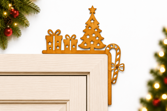 Download Christmas Door Corner SVG Laser Cut File - Christmas Collection