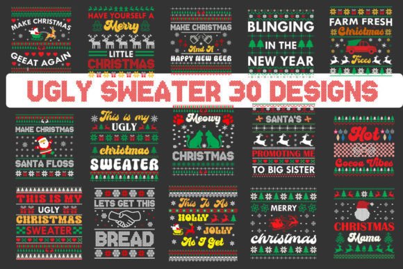Download Retro Christmas Ugly Sweater Svg Bundle. - Christmas Collection