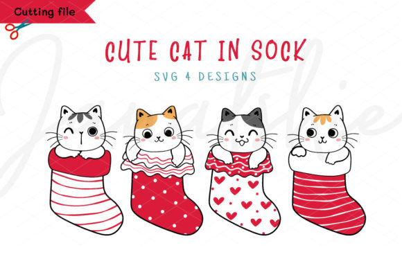 Download Christmas Cat SVG, Cat Santa Sock Svg - Christmas Collection