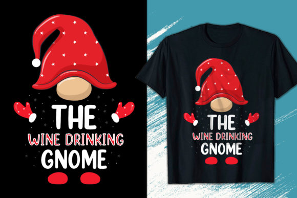 Download Wine Drinking Gnome Christmas T-shirt - Christmas Collection