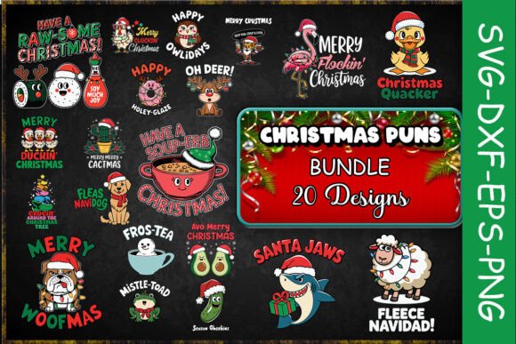 Download Christmas Puns SVG Bundle - Christmas Collection