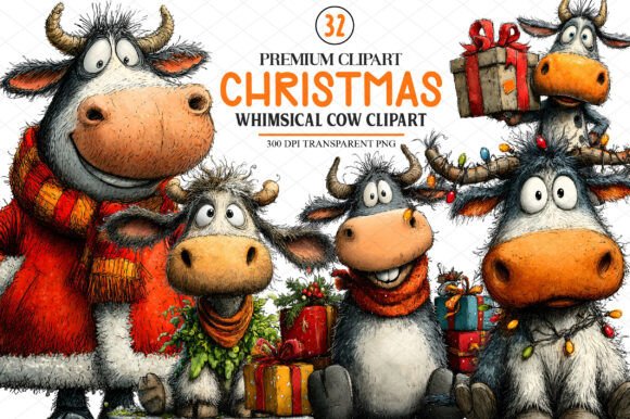 Download Christmas Cow Clipart - Christmas Collection