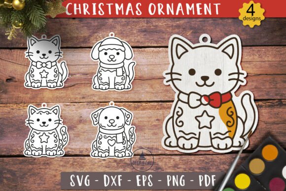 Download Pet Christmas Ornament SVG Laser Cut - Christmas Collection