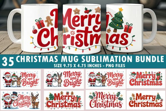Download Merry Christmas MUG Sublimation Bundle - Christmas Collection