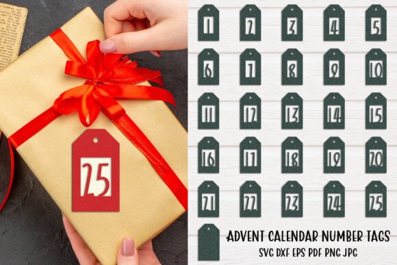 Download SVG Christmas Advent Calendar Numbers - Christmas Collection