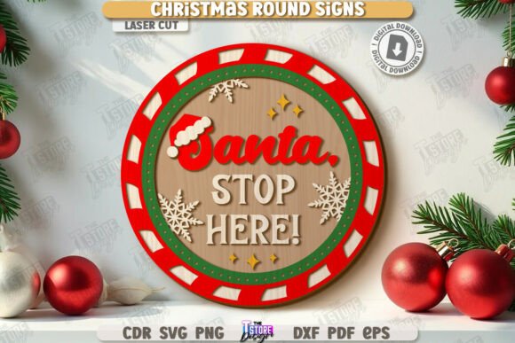 Download Christmas Round Sign Laser Cut | Winter - Christmas Collection
